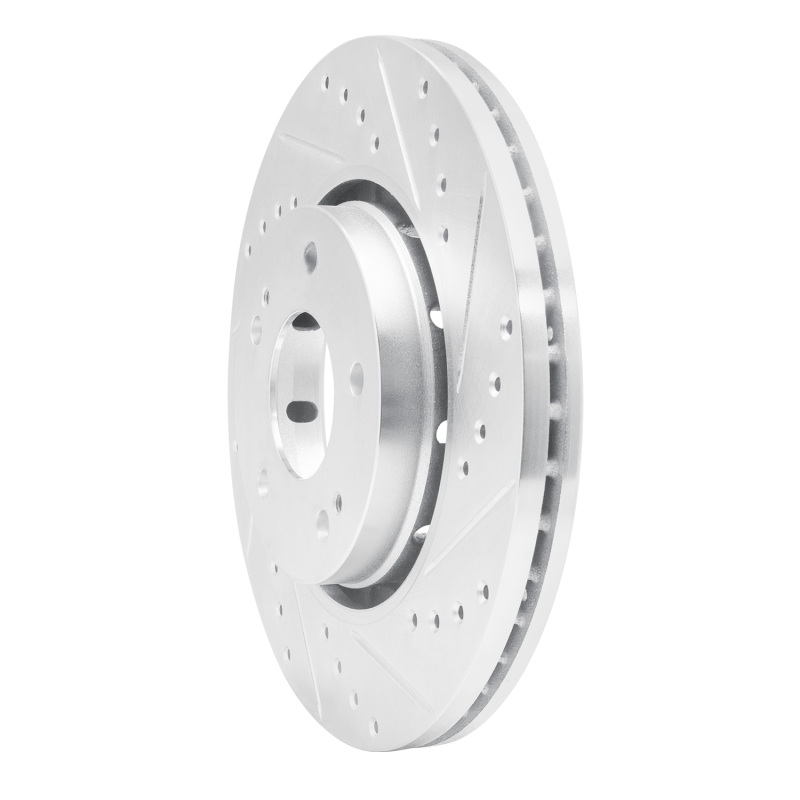 Mitsubishi Lancer Brake Rotor (1) - Front Right - R1 Concepts - Drill & Slot - Silver - `09-`15